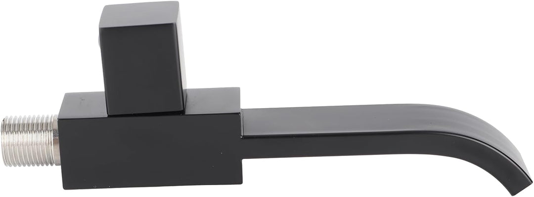 Waschtischarmatur - G1/2 Wandwaschbecken Waschbeckenarmatur Kaltwasserhahn Badzubehör Mattschwarz
