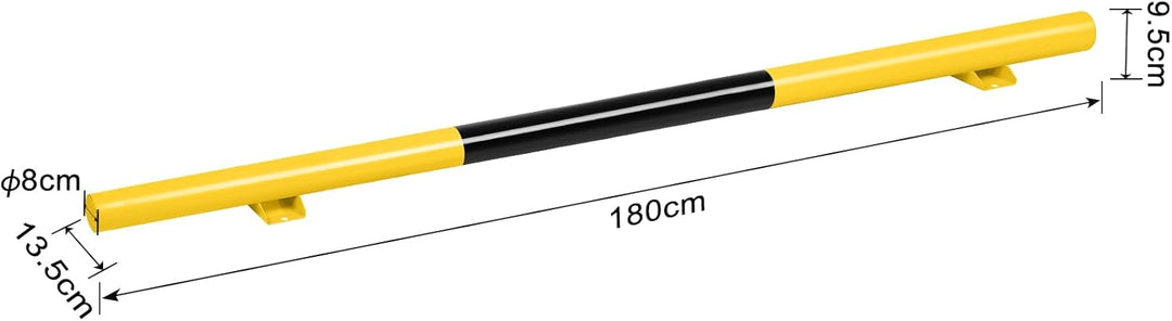 NAIZY Radstopper 2er Metall Parkstopper Parkplatzbegrenzung 180x8x9cm Parkplatzmarkierung mit Dehnsc