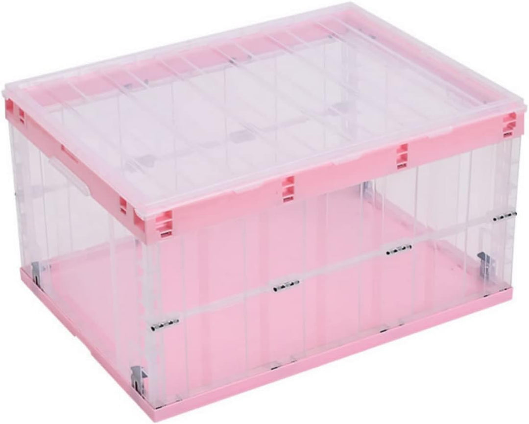 TUKA-i-AKUT 2x Faltbare Aufbewahrungsboxen mit Deckel, Stapelbar Faltbar, Stabile Stapelkisten mit H