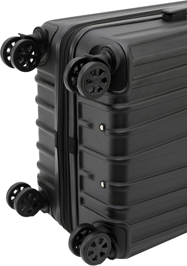 BEIBYE Kofferset Rollkoffer Koffer Hartschale,TSA Schloss, Zwillingsrollen, Erweiterung (Schwarz, Se