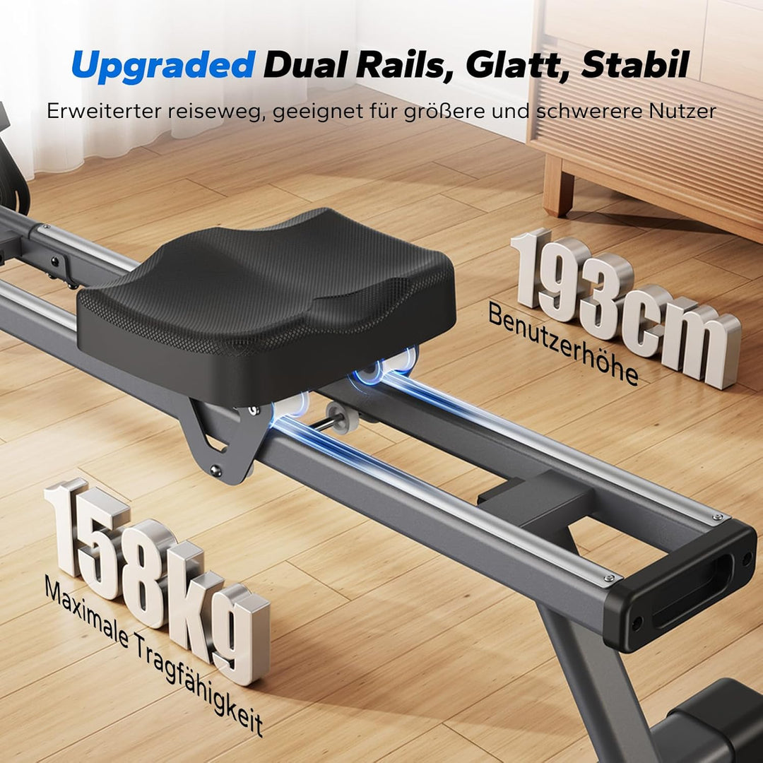 MERACH Rudergerät für Zuhause, Magnetisches Bluetooth Rudergeräte mit 16 Widerstandsstufen, Upgrade