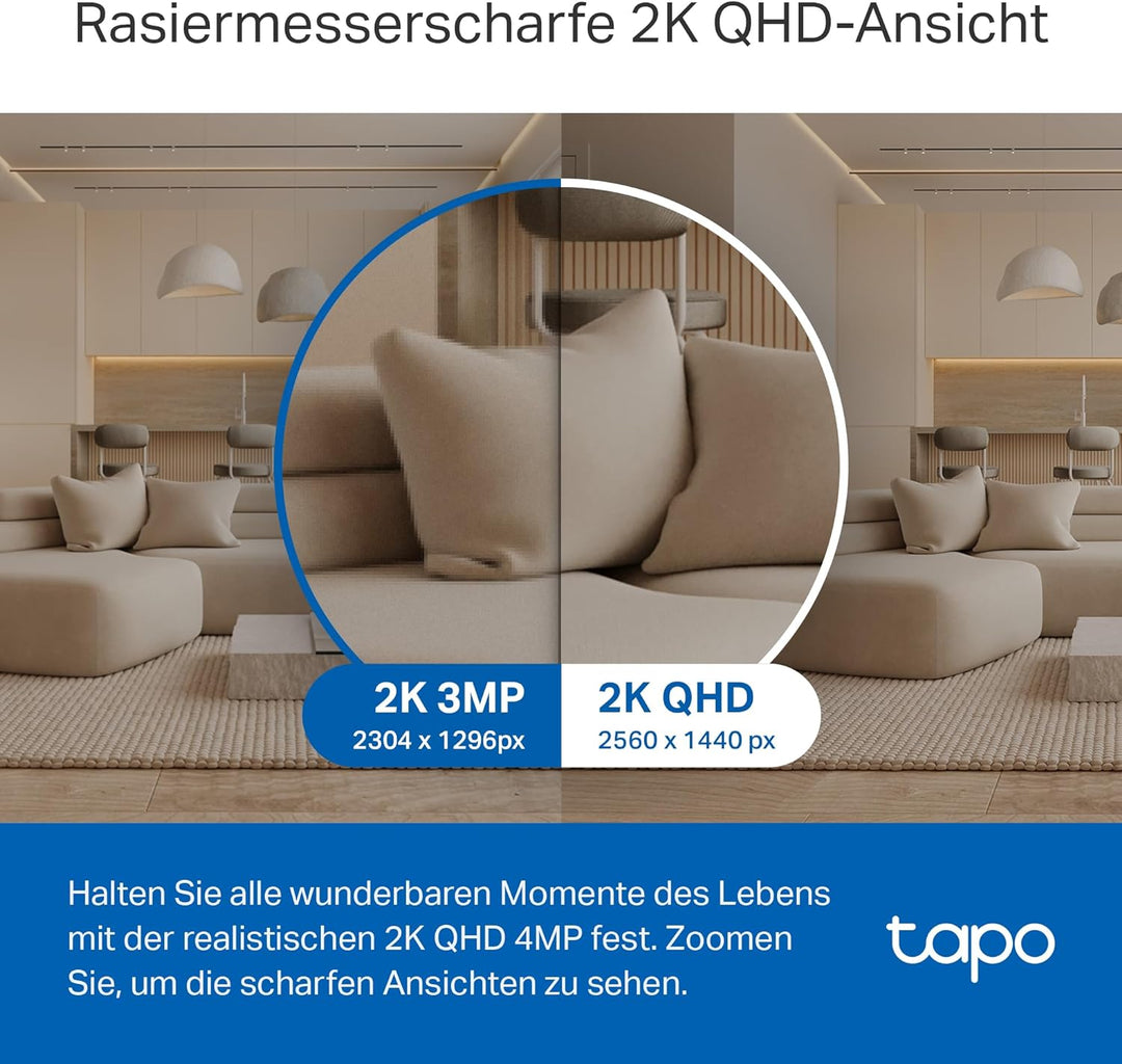Tapo TP-Link C220 360°-WLAN-Überwachungskamera für den Innenbereich, 2K 4MP, IR Nachtsicht, Bewegung