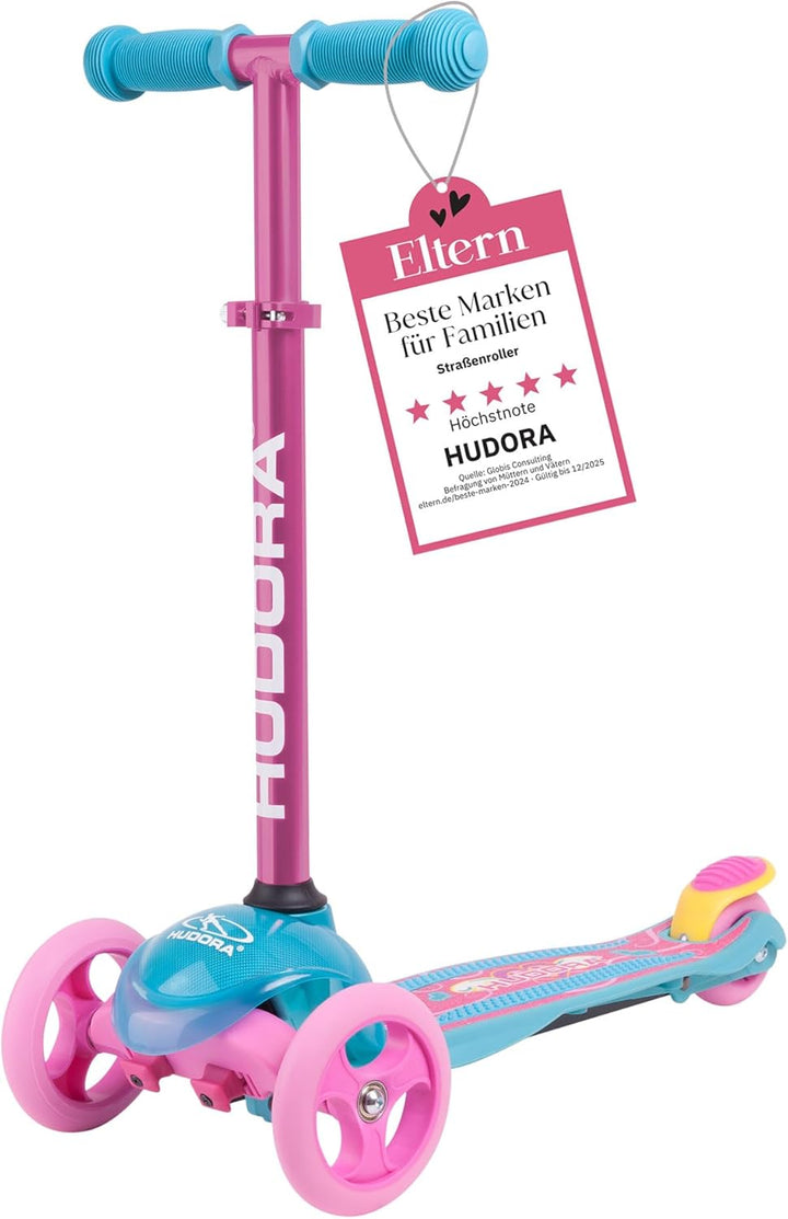 HUDORA Scooter Roller Mädchen - Flitzkids 2.0 Skate Wonders, 11054 Rosa, Rosa