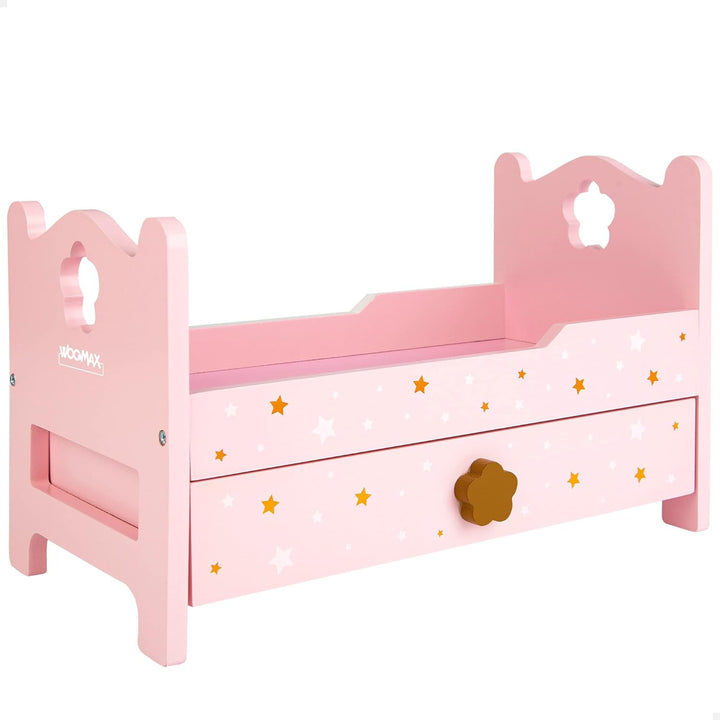 ColorBaby WOOMAX 49363 Puppenbett aus Holz + 3 A, bett