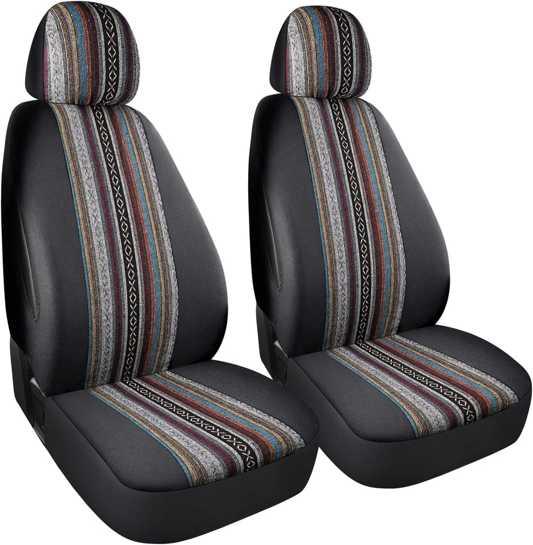 SOBONITO Auto-Sitzbezüge Vordersitze,Baja-Stil,Auto-Sitzschoner,Auto-Schonbezüge,Schweres Deckentuch