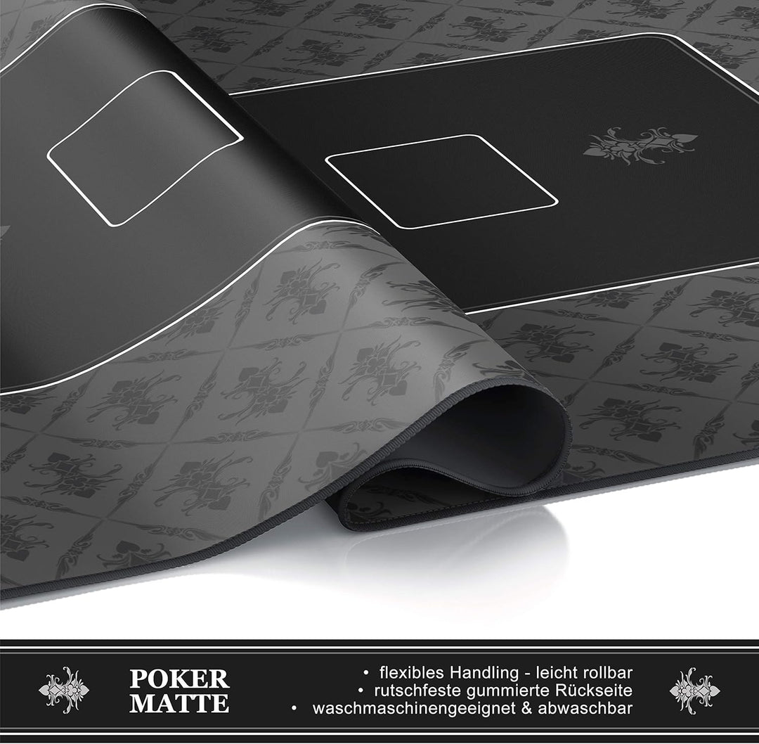 CSL-Computer Profi Pokermatte 1000 x 600 mm | XXL-Format | Pokerteppich Pokertischauflage | Gummiunt