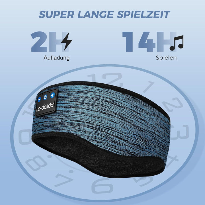 Schlafkopfhörer Bluetooth 5.4, Schlaf Stirnband Kopfhörer Headband Schlafmaske, Sportskopfhörer Musi