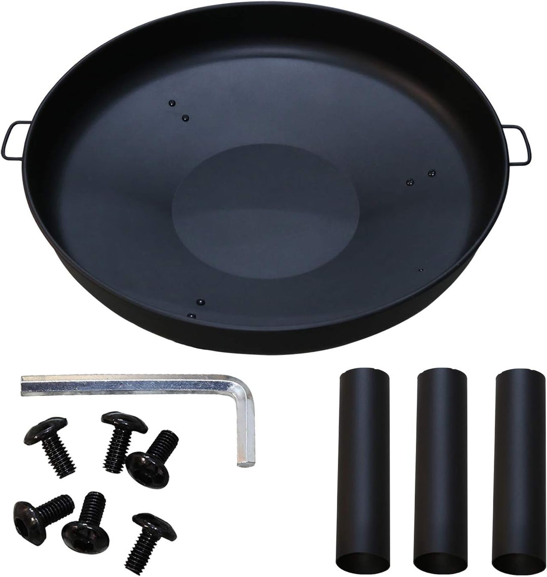 Daromigo Feuerschale Ø 80 cm, mit 2 Griffen und 3 abnehmbaren Füssen, grosse Feuerschale und Feuerko