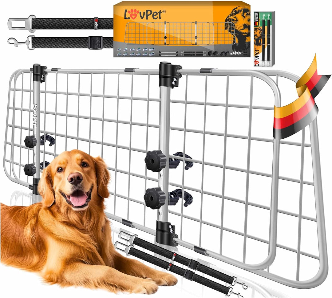 Lovpet® Hundegitter Auto, Autoschutzgitter Trenngitter Universal, verstellbare Breite, Kopfstütze Ko