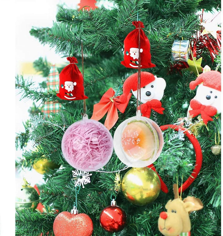 Acrylkugeln 20 Stück Christmas Ball Weihnachtskugeln Klar DIY transparent Verzierung als Saisonal De