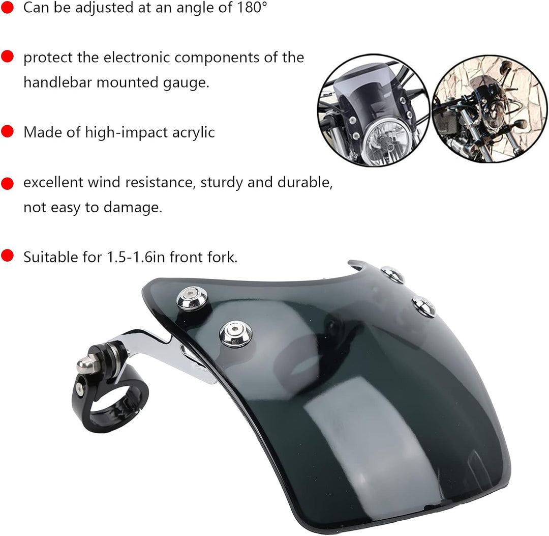 Aramox Motorrad Windabweiser Scheinwerferverkleidung, Universal Motorrad Windschutzscheibe Scheinwer