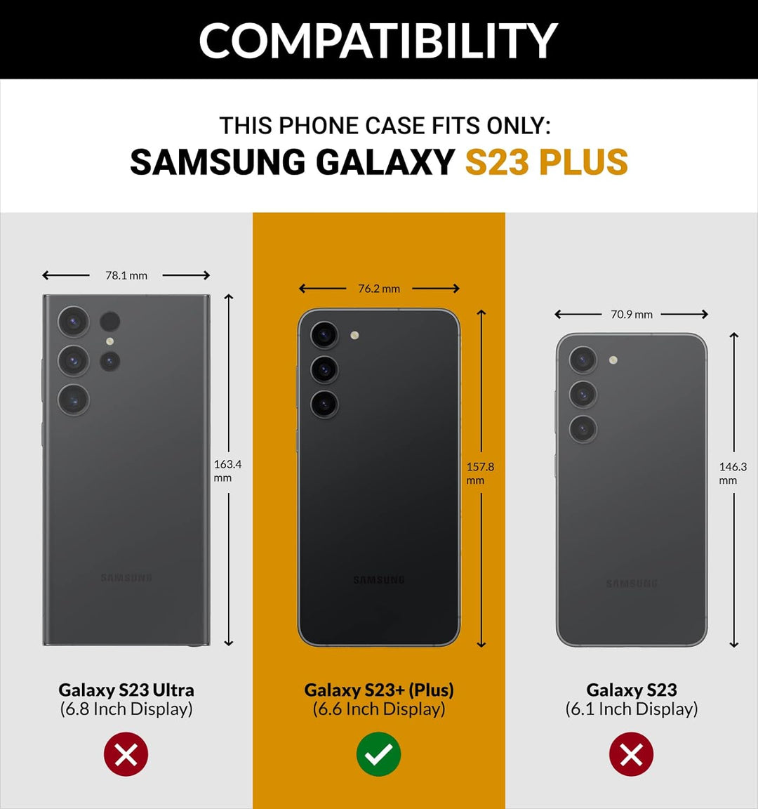 SURAZO Slim Magnet Handyhülle für Samsung Galaxy S23 Plus Hülle Leder – Echtleder Schutzhülle mit Pf