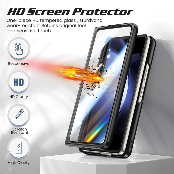 Doeshine Hülle Samsung Galaxy Z Fold 5 mit S Pen Slot & Magnetisch Ständer, Kameraschutz, Ganzkörper