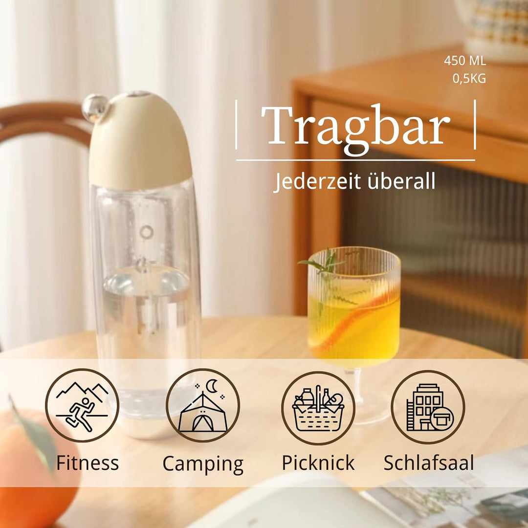OTE Tragbar Wassersprudler, Sprudelwasser Maschine 450ml Compact Size Soda Maker, Verwenden Sie Mini