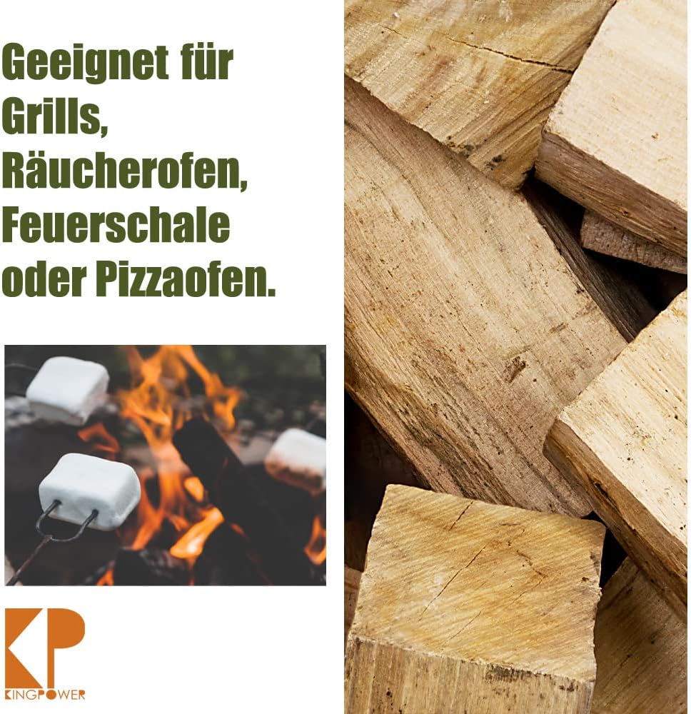 Kingpower Buche Smoker Holz Räucherholz Brennholz 30 kg Buchenholz ohne Rinde 25 cm Kaminholz Smoke