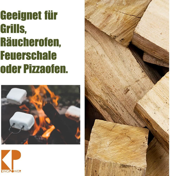 Kingpower Buche Smoker Holz Räucherholz Brennholz 30 kg Buchenholz ohne Rinde 25 cm Kaminholz Smoke