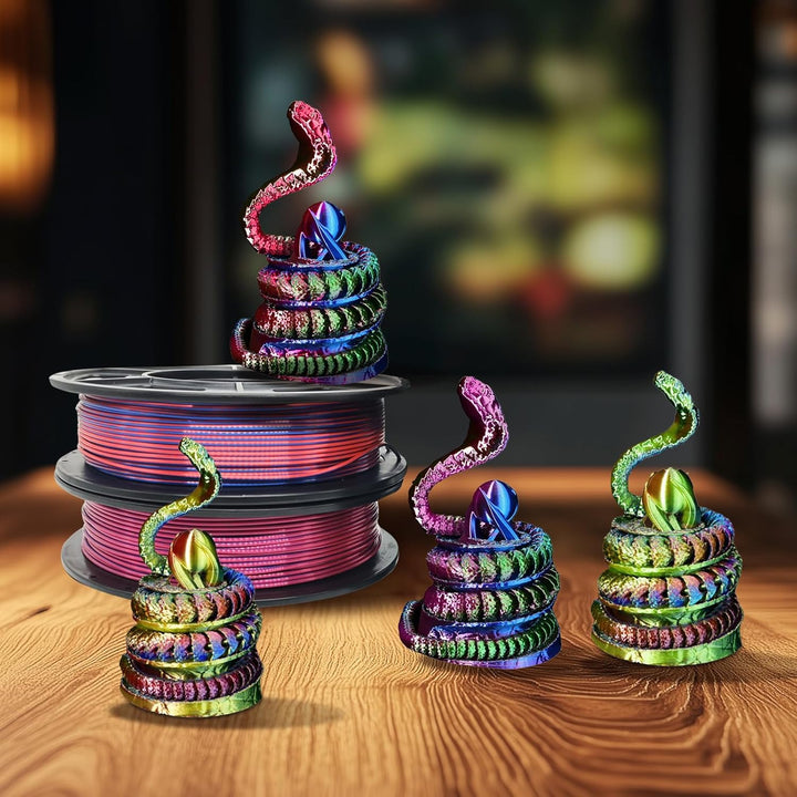 YOUSU Silk PLA 3D Drucker Filament Bundle, 1.75mm, Dreifarbig, Rot Blau Grün, Rosa, Gold, 3D Druck F