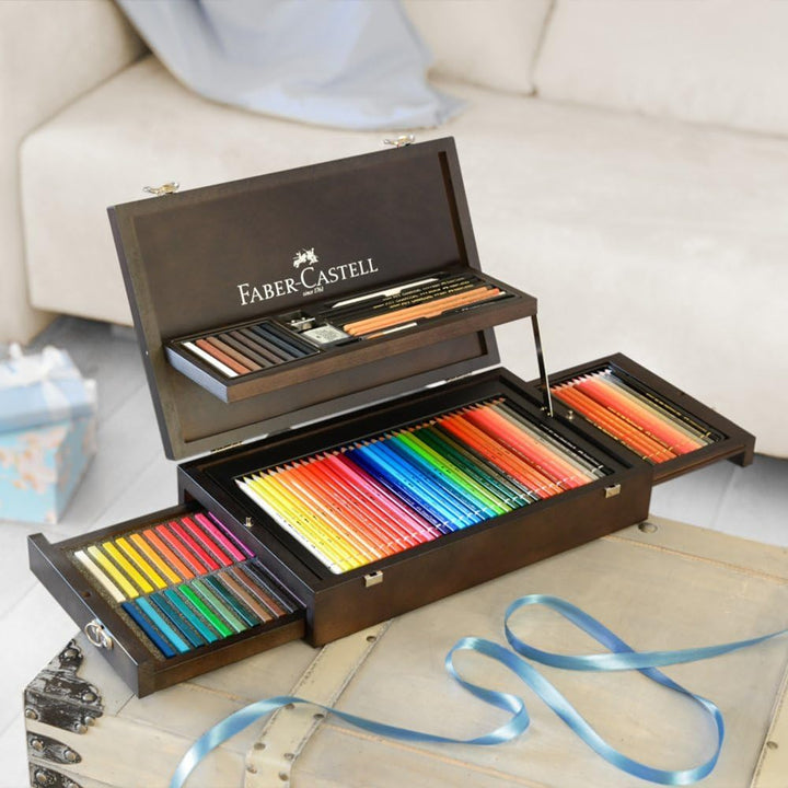 Faber-Castell 110086 - Art & Graphic Collection Holzkoffer Holzkoffer 126-teilig, Holzkoffer 126-tei