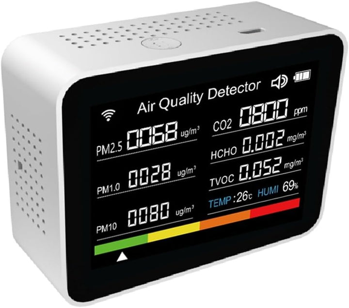13 In 1 Luftqualität Monitor CO2 Meter Temperatur & Luftfeuchtigkeit Tester TVOC PM2.5 weiss, weiss