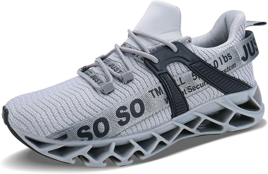 Wonesion Herren Fitness Laufschuhe Atmungsaktiv rutschfeste Mode Sneaker Sportschuhe 42 EU 3 Grau, 4