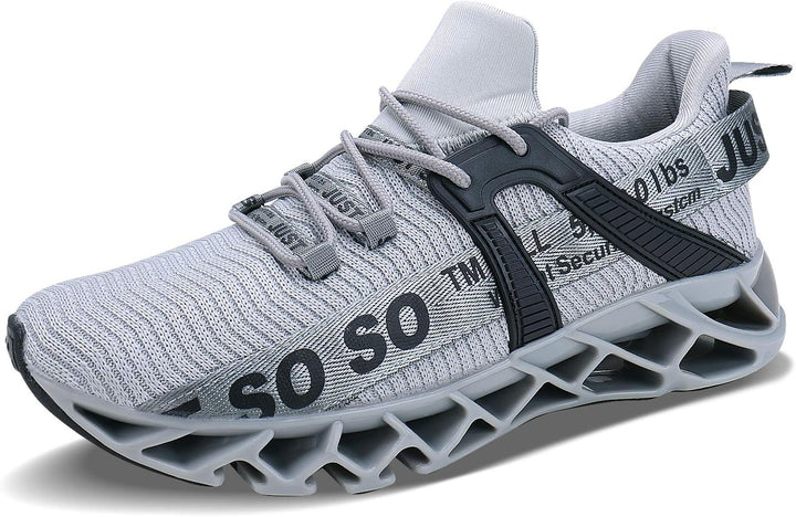 Wonesion Herren Fitness Laufschuhe Atmungsaktiv rutschfeste Mode Sneaker Sportschuhe 42 EU 3 Grau, 4