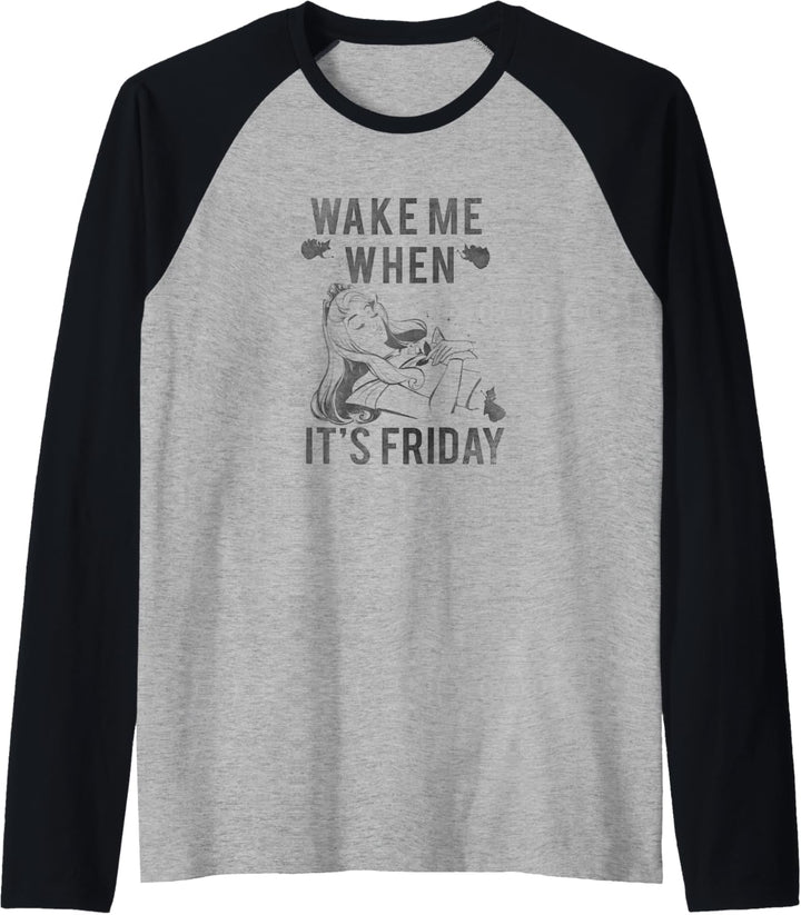 Disney Sleeping Beauty Wake Me On Friday Raglan