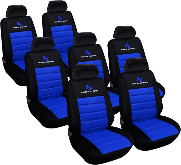 WOLTU AS7256-7 7er Sitzbezüge Auto Einzelsitzbezug universal Grösse, Komplettset, blau, Blau