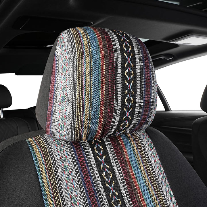 SOBONITO Auto-Sitzbezüge Vordersitze,Baja-Stil,Auto-Sitzschoner,Auto-Schonbezüge,Schweres Deckentuch