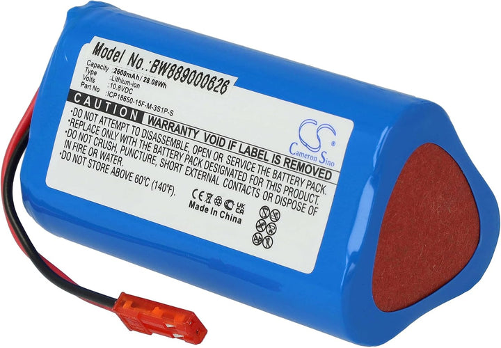 vhbw Akku kompatibel mit Medion MD 16192 Home Cleaner Heimroboter (2600mAh, 10,8V, Li-Ion)