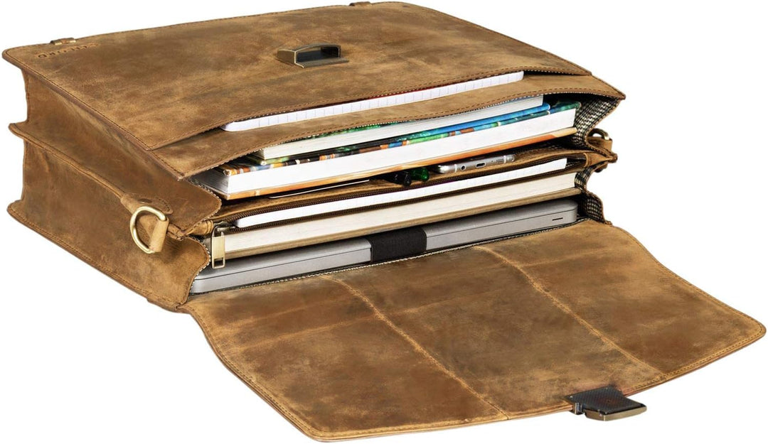 STILORD 'Lazarus' Aktentasche Leder Gross Herren Damen Businesstasche 15,6 Zoll Laptoptasche Umhänge