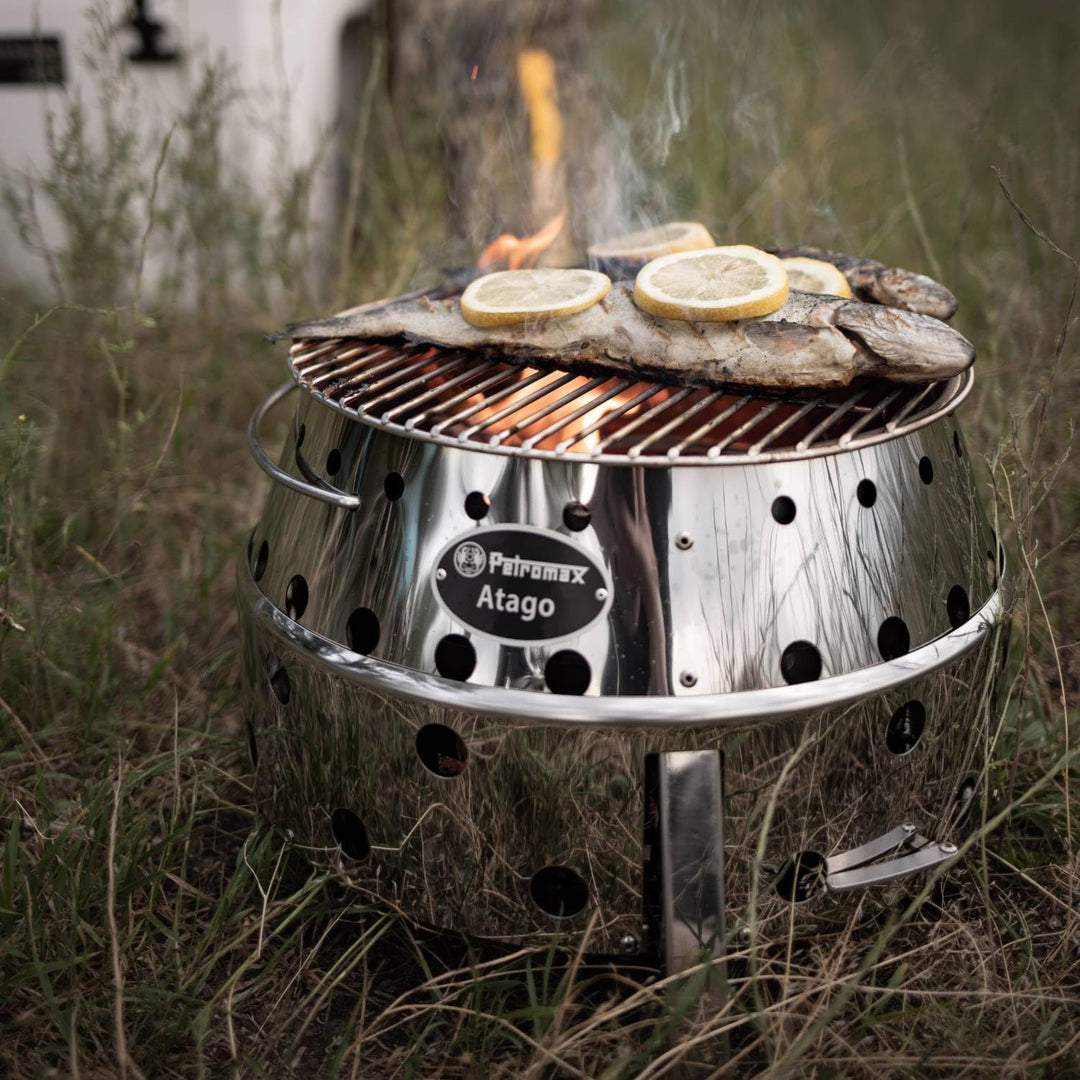 Petromax Atago | Grill, Herd & Feuerschale in einem | raucharm | Edelstahl | kippsicher | platzspare