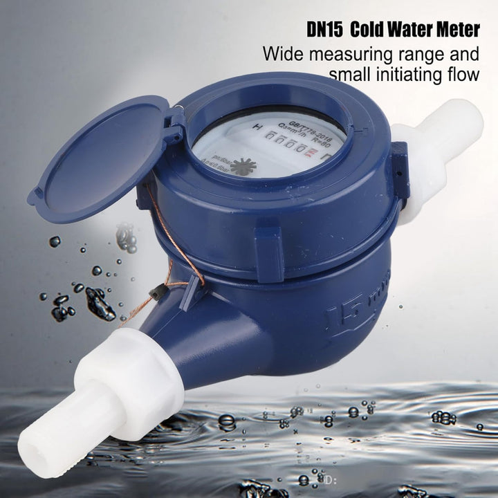 Wasserzähler DN15 Garden Home Kunststoff Kaltwasserzähler Single Water Nasstisch Messwerkzeug für Ga