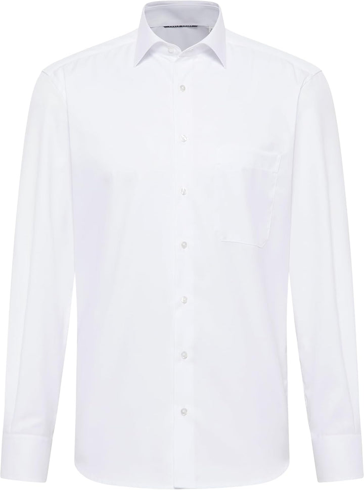 eterna Langarm Hemd Comfort FIT Twill unifarben, Weiss, Gr. W46 Langarm