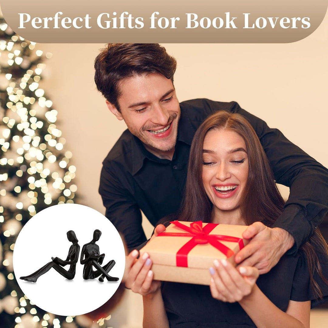 Sziqiqi Dekorative Bücherenden für Regale - Gusseisen Buchstützen für Schwere Bücher Lesen Paar Büch