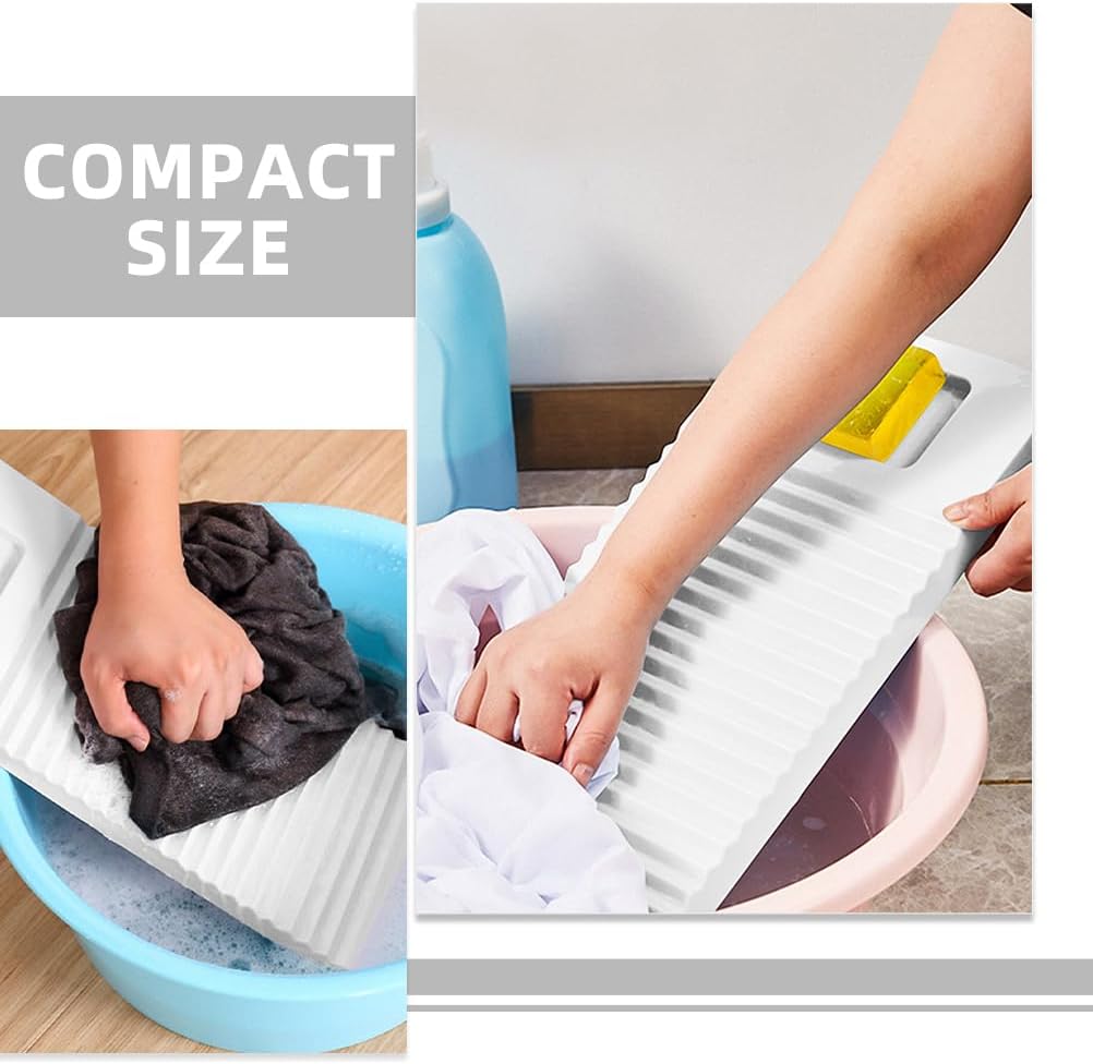 Amosfun Waschbrett FüR WäSche Aus Kunststoff Gross 20 5 X 7 5 Zoll Weiss Tragbar FüR Zuhause Camping