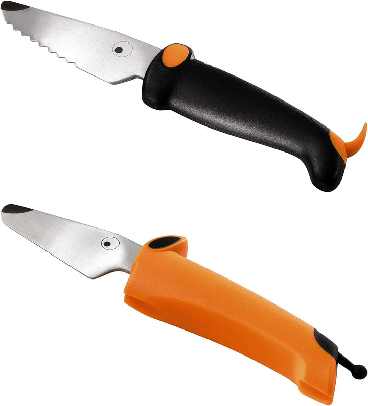 KUHN RIKON kinderkitchen Kindermesser Set Hund, schwarz/orange, ab 3 Jahren & Gemüsesparschäler Vegg