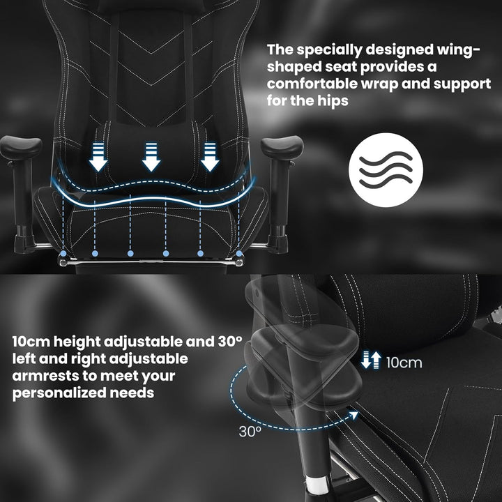 WOLTU® Racing Stuhl BS21sz Gaming Stuhl Bürostuhl Schreibtischstuhl Sportsitz mit Kopfstütze und Len