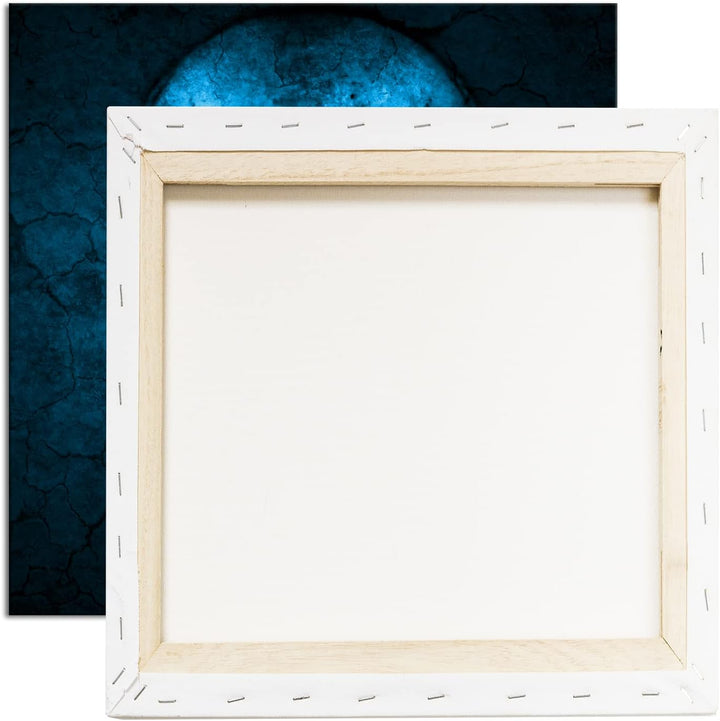 deyoli Toten Schädel Format: 70x70 Effekt: Monocrome Blau als Leinwand, Motiv fertig gerahmt auf Ech