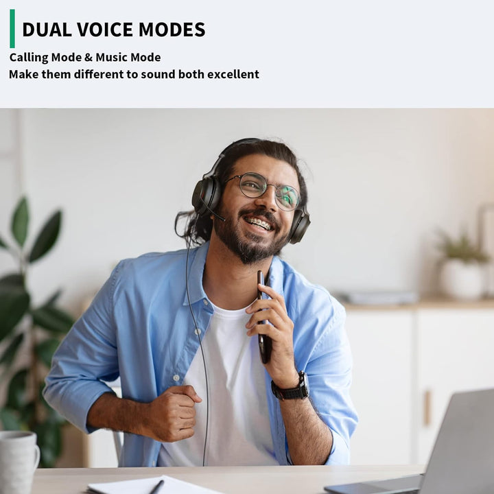 Yealink USB Headset UH38,Microsoft Teams Zertifizierte Stereo Kopfhörer mit Noise Cancelling Mikrofo