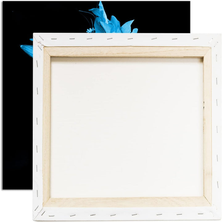 deyoli Stillleben Einer Vase mit bunten Blumen Format: 70x70 Effekt: Monocrome Blau als Leinwandbild