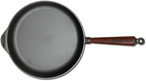 Skeppshult 0130T Servierpfanne mit Glasdeckel, hoher Kante 5.5 cm, Holzgriff aus schwedischer Buche