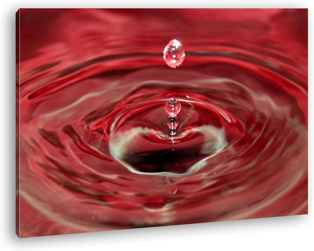 deyoli Wassertropfen schlagen Wellen Format: 100x70 als Leinwandbild, Motiv fertig gerahmt auf Echth