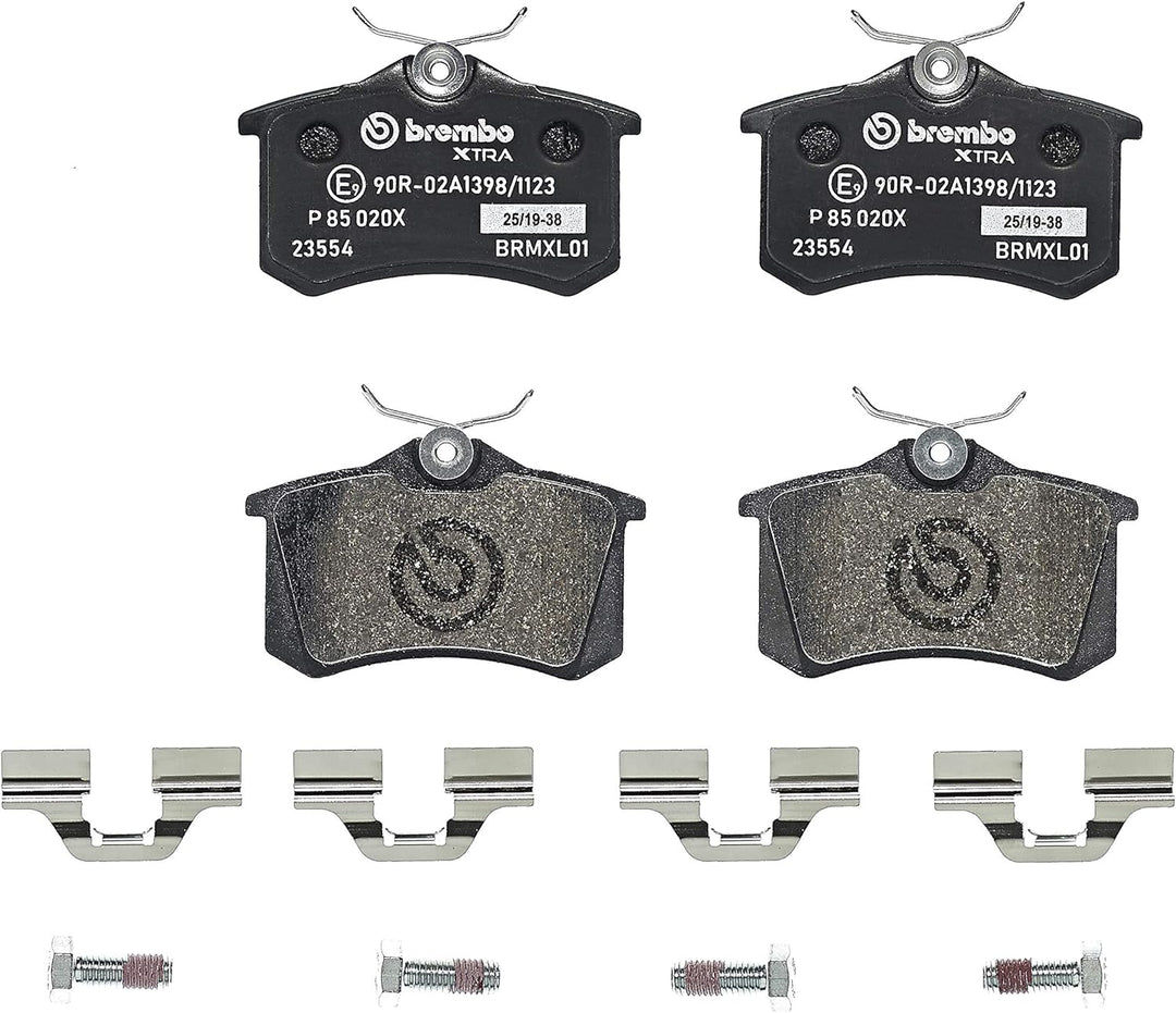 Brembo 08.7165.75 Hintere Bremsscheibe, Anzahl 2 & P 85 020X Bremsbelag Set: Bremsscheibe + Bremsbel