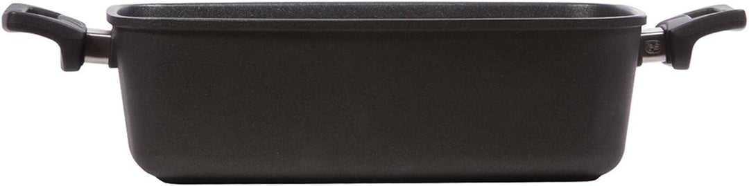 Eurolux Universal-Guss-Bräter Set mit Glas-Deckel 33 x 22 cm - kleiner hoher ofenfester Multibräter