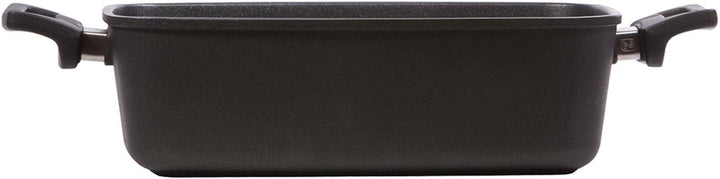 Eurolux Universal-Guss-Bräter Set mit Glas-Deckel 33 x 22 cm - kleiner hoher ofenfester Multibräter