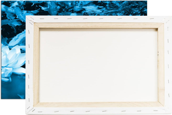 deyoli Teich voller Koi Karpfen Format 80x60 Effekt: Monocrome Blau als Leinwandbild, Motiv fertig g