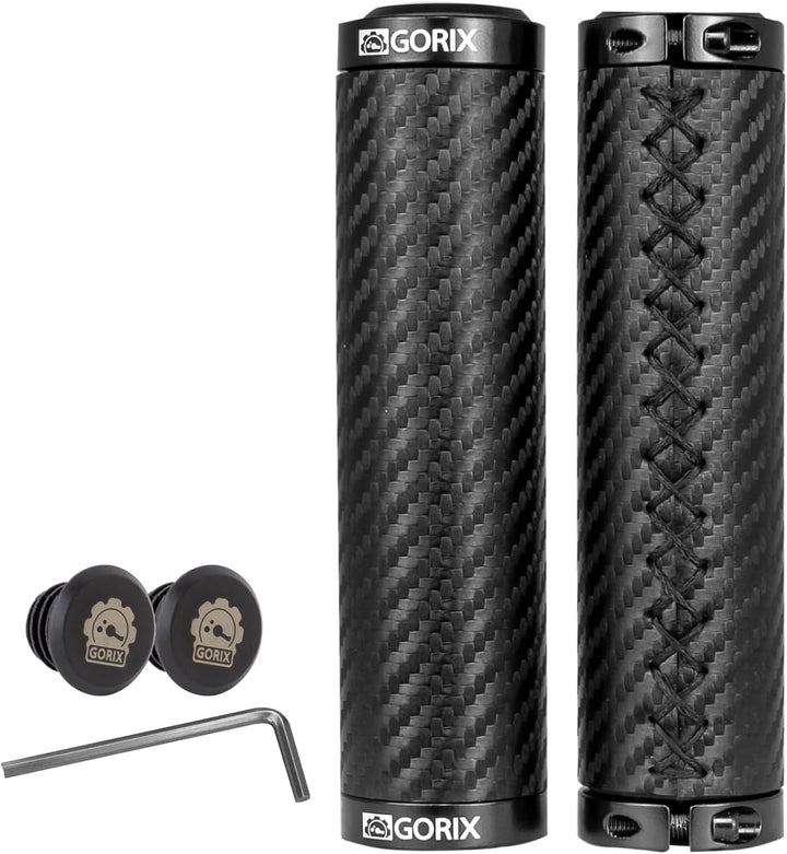 GORIX Fahrrad-Lenkergriffe, gerade, Carbon-Muster, Rennrad, MTB, Fahrrad (GX-BONT84)