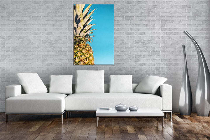 deyoli saftige Ananas Format: 80x60 als Leinwand, Motiv fertig gerahmt auf Echtholzrahmen, Hochwerti