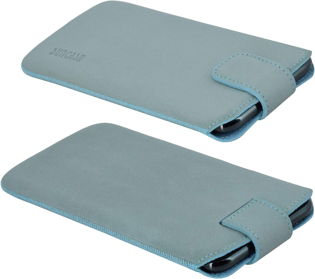 Suncase ECHT Ledertasche Leder Etui *Slim-Edition* für Swissvoice G50 Leder Hülle Handytasche (mit R