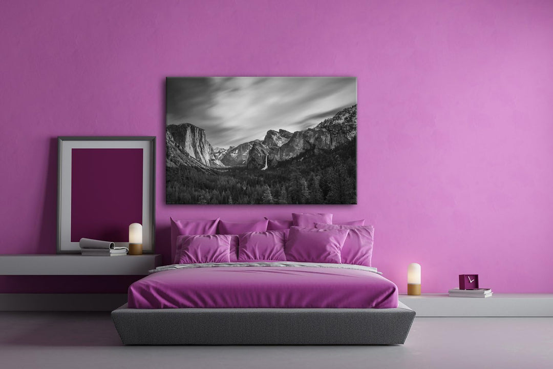 deyoli Yosemite-Nationalpark Format: 80x60 Effekt: Schwarz/Weiss als Leinwandbild, Motiv fertig gera